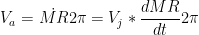 $$V_a = \dot{MR} 2 \pi = V_j * \frac{d MR}{d t} 2 \pi$$